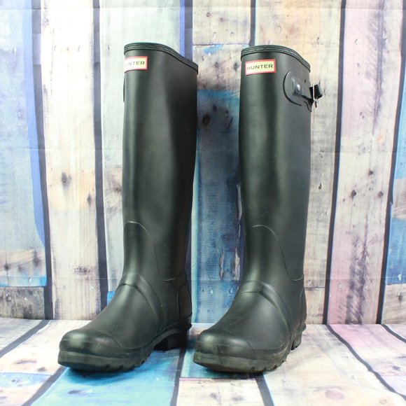 Hunter Original Tall Rain Boots Matte Black Size 9 - Picture 2 of 9